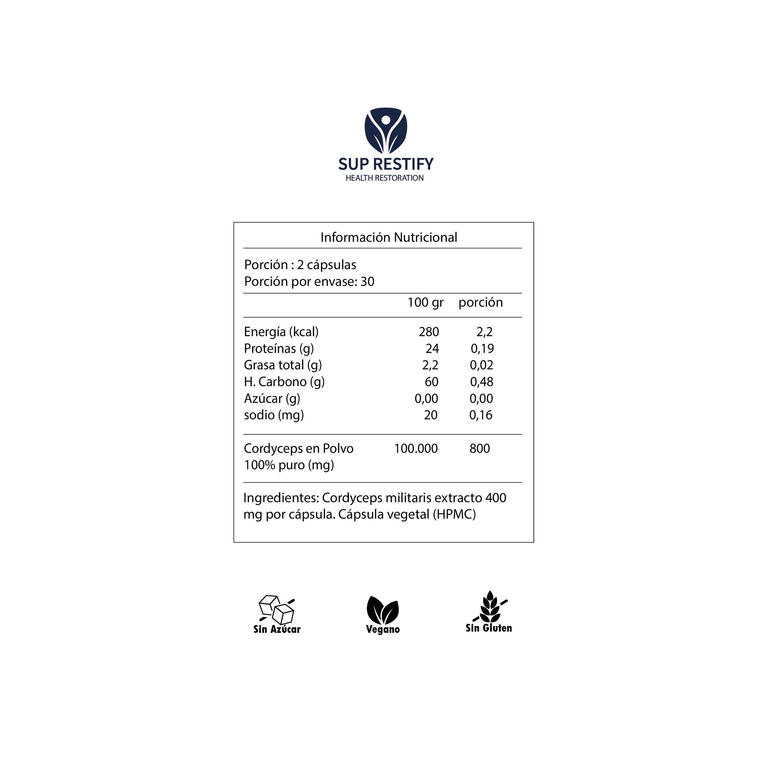 Cordyceps - 60 cápsulas