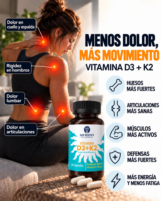 Vitamina D3 2.000 UI + K2 MK-7 · 75 mcg – 30 cápsulas softgel