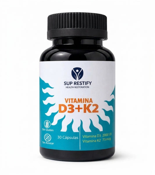 Vitamina D3 2.000 UI + K2 MK-7 · 75 mcg – 30 cápsulas softgel